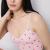Camiseta tipo camisola corta de pijama estampada sin costuras