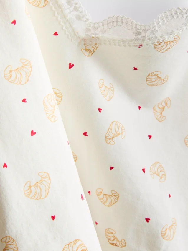 Camiseta tipo camisola corta de pijama estampada sin costuras
