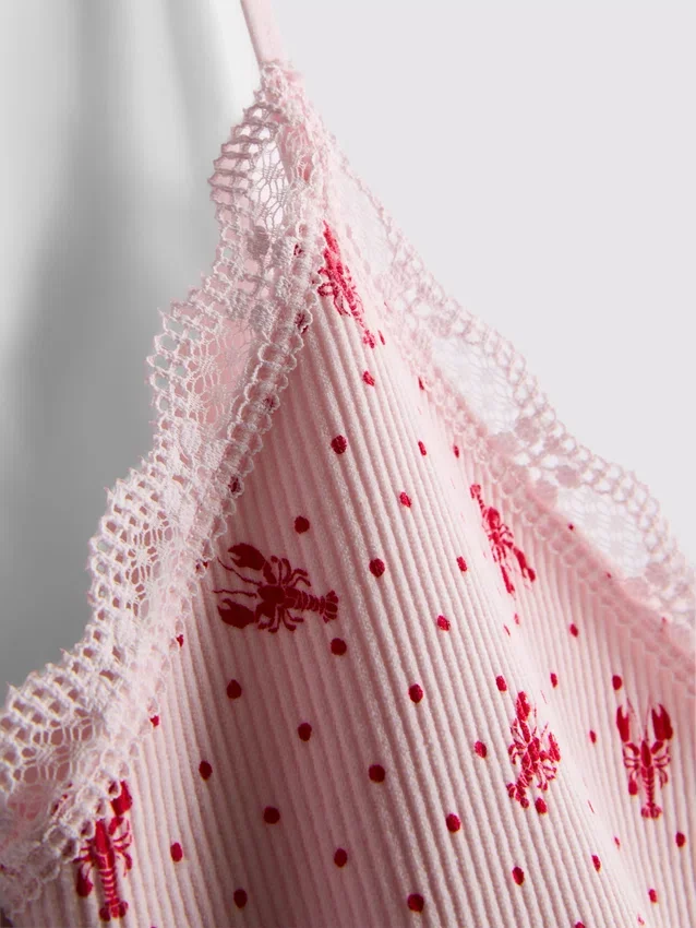 Camiseta tipo camisola corta de pijama estampada sin costuras