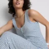 Camiseta tipo camisola de pijamas a rayas acanaladas «Love to Lounge»