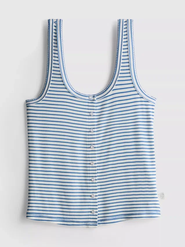 Camiseta tipo camisola de pijamas a rayas acanaladas «Love to Lounge»