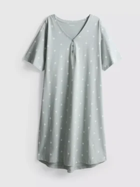 Camisón de algodón estampado