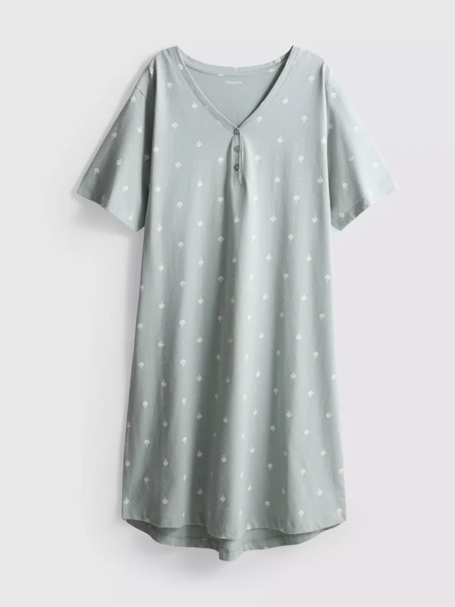Camisón de algodón estampado