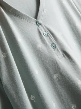 Camisón de algodón estampado