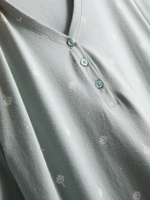 Camisón de algodón estampado