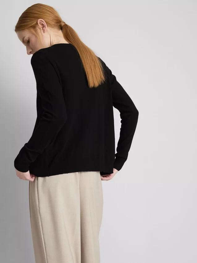 Cardigan básico de cuello redondo
