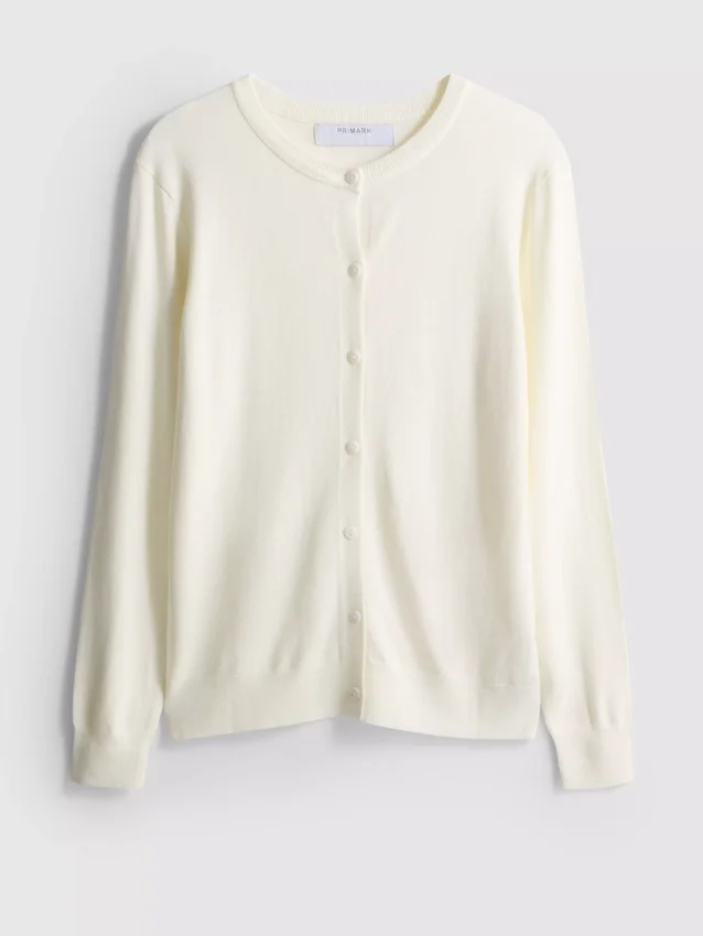 Cardigan básico de cuello redondo