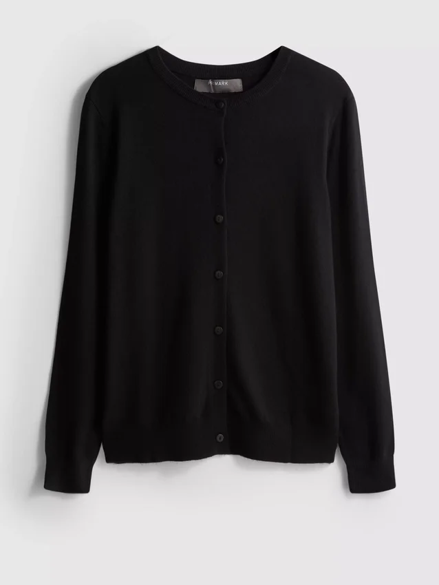 Cardigan básico de cuello redondo