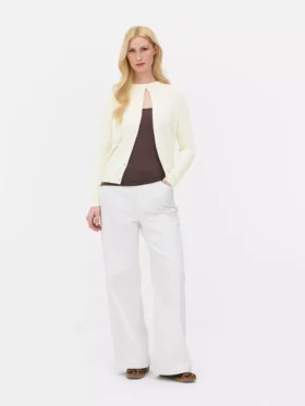 Cardigan de cuello redondo