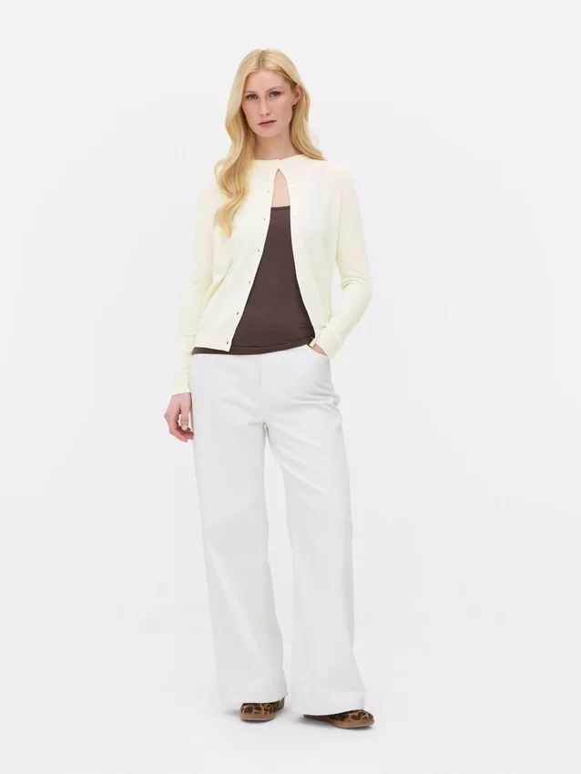 Cardigan de cuello redondo