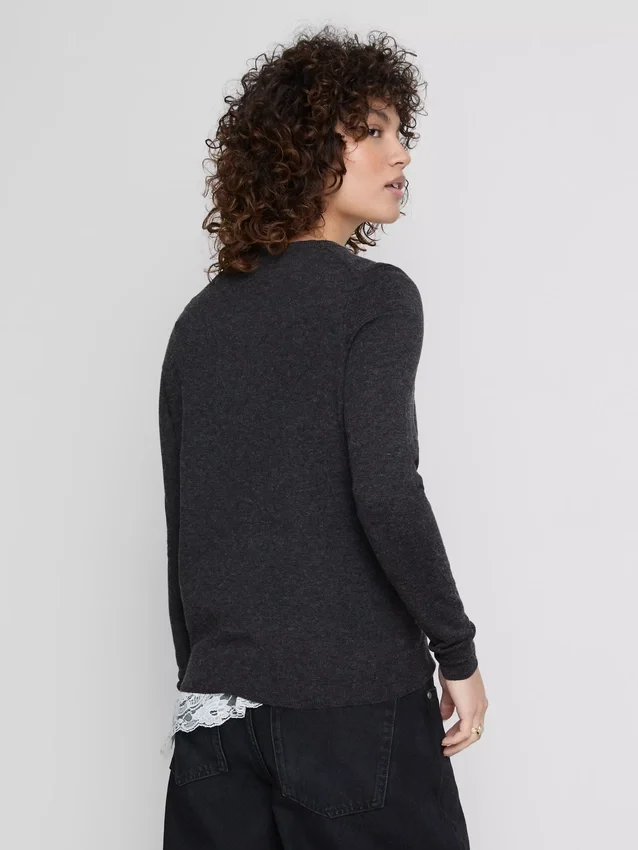 Cardigan de manga larga y cuello redondo