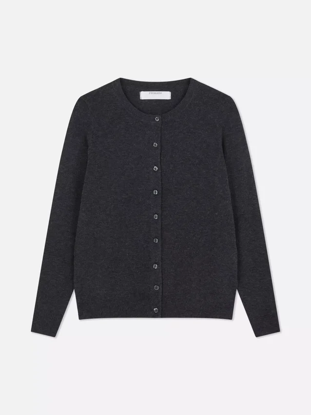 Cardigan de manga larga y cuello redondo