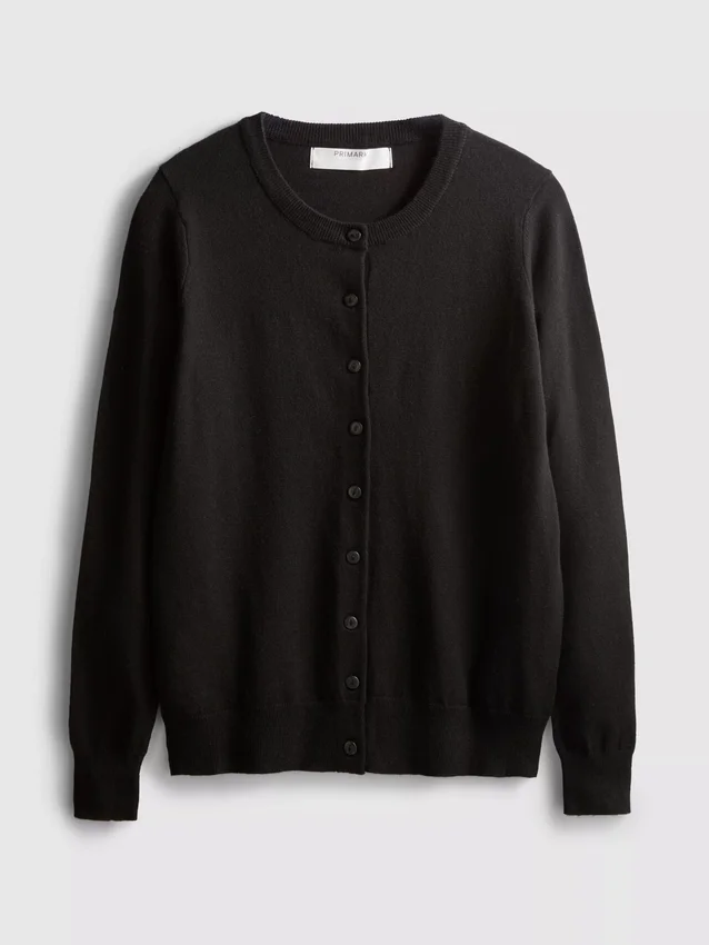 Cardigan de manga larga y cuello redondo