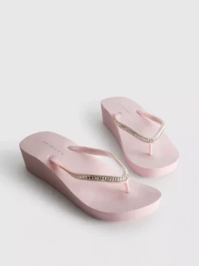 Chanclas de cuña con pedrería