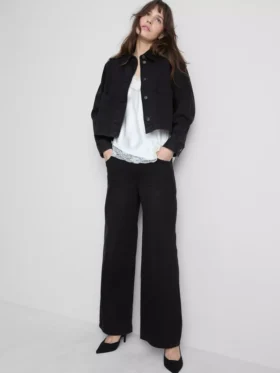 Chaqueta de mezclilla con bolsillos de parche de algodón