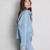 Chaqueta de mezclilla con bolsillos de parche de algodón