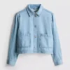 Chaqueta de mezclilla con bolsillos de parche de algodón