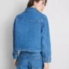 Chaqueta de mezclilla con bolsillos de parche de algodón