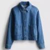 Chaqueta de mezclilla con bolsillos de parche de algodón
