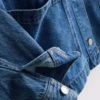 Chaqueta de mezclilla con bolsillos de parche de algodón