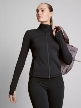Chaqueta deportiva con cremallera, suave como la mantequilla