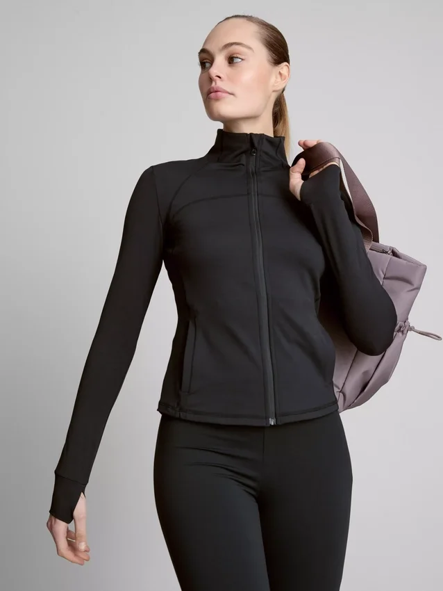 Chaqueta deportiva con cremallera, suave como la mantequilla