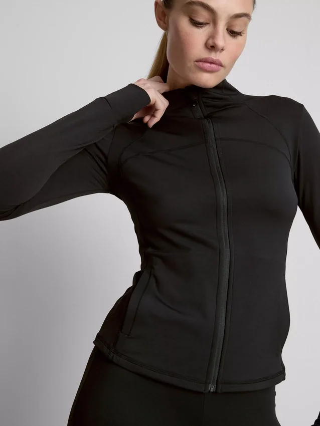 Chaqueta deportiva con cremallera, suave como la mantequilla
