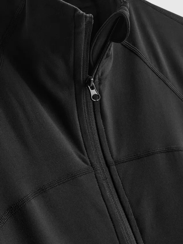 Chaqueta deportiva con cremallera, suave como la mantequilla