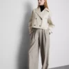 Chaqueta impermeable de corte cuadrado con doble botonadura