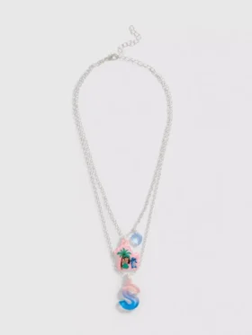 Collar con colgante de inicial de Stitch de Disney
