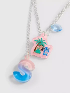 Collar con colgante de inicial de Stitch de Disney