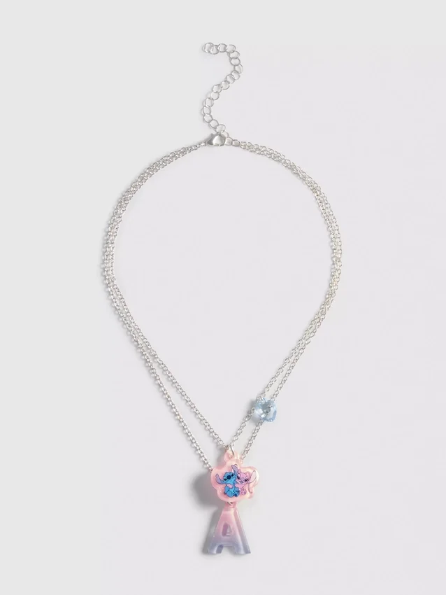Collar de varias vueltas con inicial de Stitch de Disney