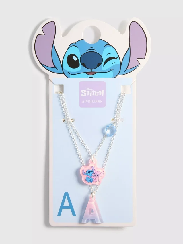 Collar de varias vueltas con inicial de Stitch de Disney