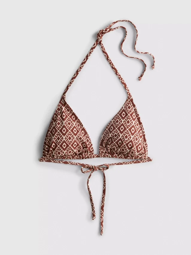 Conjunto de bikini triangular con lazos laterales