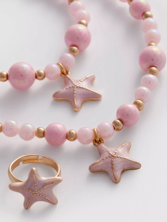 Conjunto de joyas de 3 piezas con dijes de estrella de mar