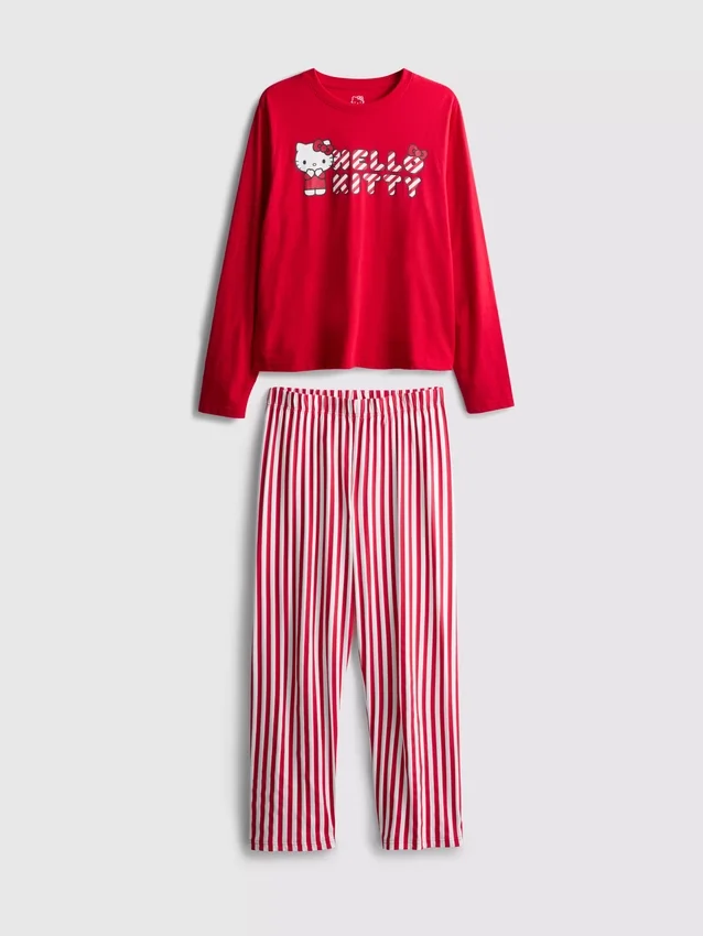 Conjunto de pijama a rayas de Hello Kitty
