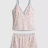 Conjunto de pijama con camiseta sin mangas ceñida y pantalones cortos