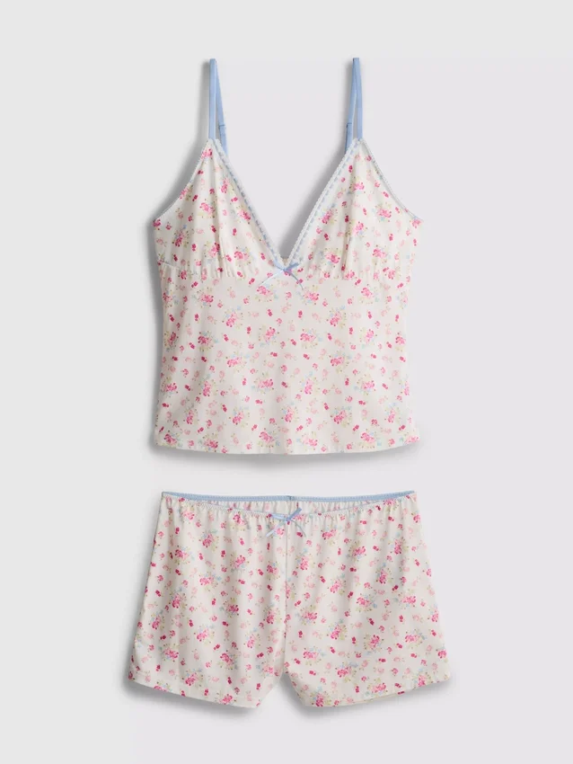 Conjunto de pijama con camiseta sin mangas ceñida y pantalones cortos