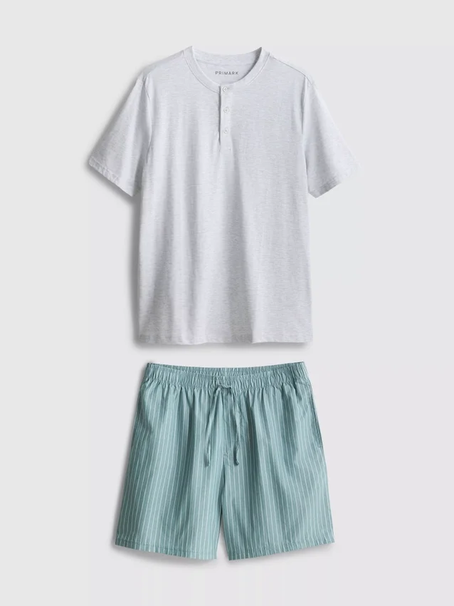 Conjunto de pijama corto con textura