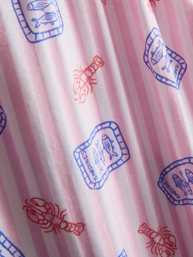 Conjunto de pijama de algodón estampado