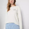 Conjunto de pijama de algodón estampado con cuello redondo