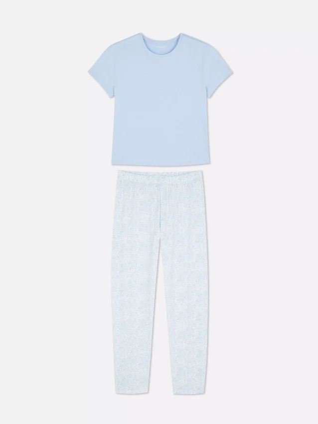 Conjunto de pijama de manga corta estampado