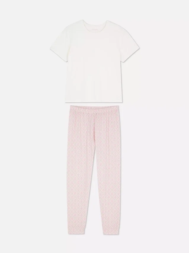 Conjunto de pijama de manga corta estampado