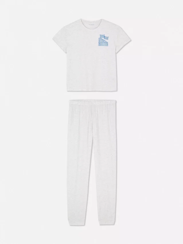 Conjunto de pijama de manga corta estampado