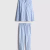 Conjunto de pijama de manga larga a rayas