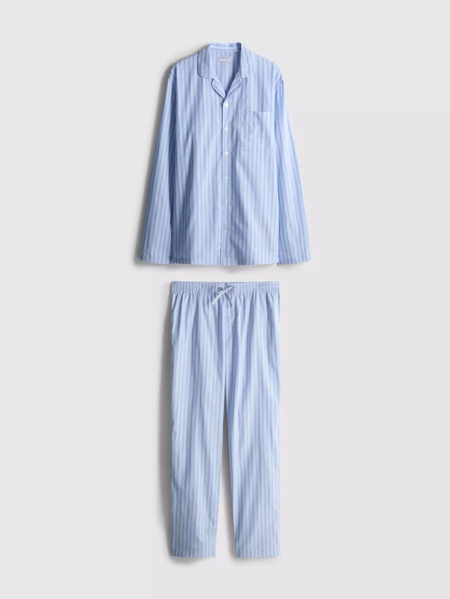 Conjunto de pijama de manga larga a rayas