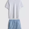 Conjunto de pijama de pantalones cortos a rayas