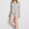 Conjunto de pijama de pantalones cortos estilo boyfriend de jersey