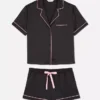 Conjunto de pijama de pantalones cortos estilo boyfriend de satén