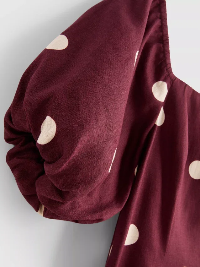 El vestido midi de lino con mangas abullonadas de The Edit